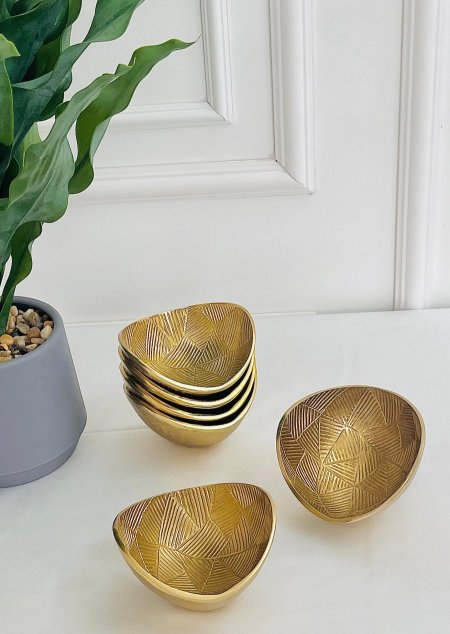 طقم 6 صحن مكسرات نحاس هندي