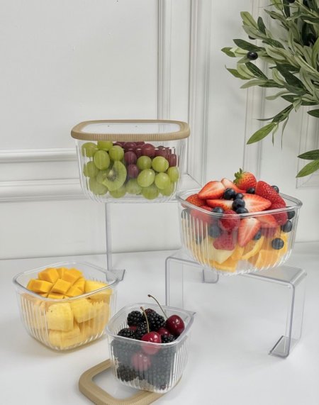 طقم علب طعام 4 قطع مربع