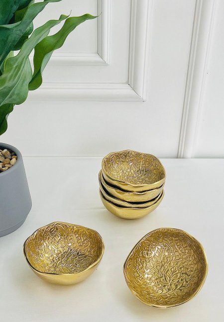 طقم 6 صحن مكسرات مجور نحاس هندي