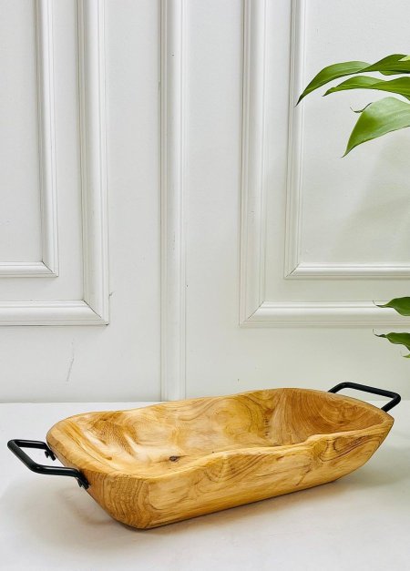 جاط فواكة خشب يد معدن