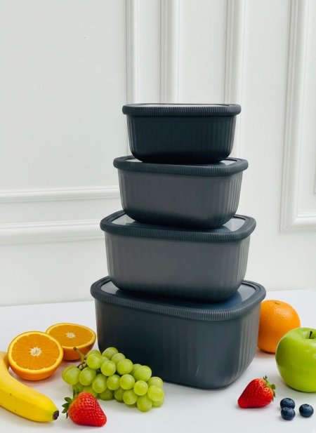 طقم علب طعام 4 قطع سلكون