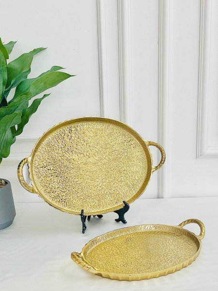 طقم 2 صنية نحاس هندي