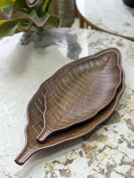 طقم 2 جاط خشب ورقة