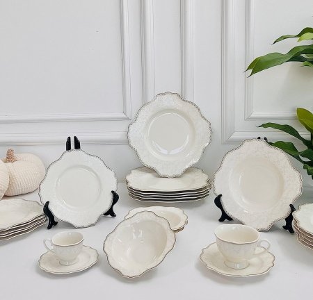 طقم 48 قطعه دانتيل سفره