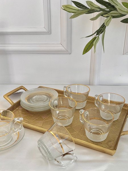 طقم 6 فنجان قهوة كريستال ميرانو