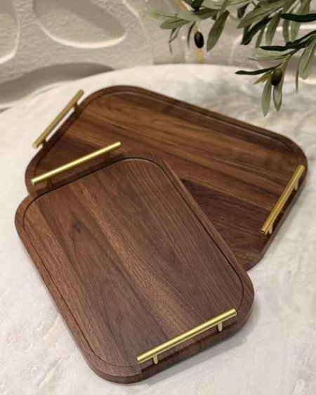 طقم 2 صنية خشب