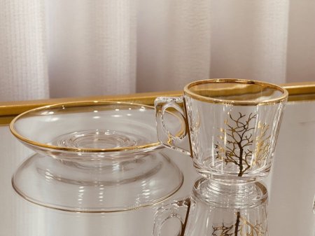 طقم 6 + 6 صحن قهوة الشجرة