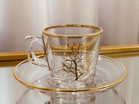 طقم 6 + 6 صحن شاي الشجرة