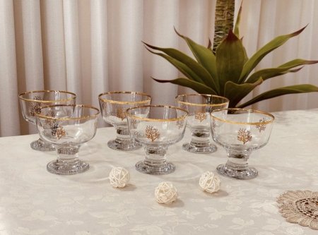 طقم 6 كاسات بوظة الشجرة