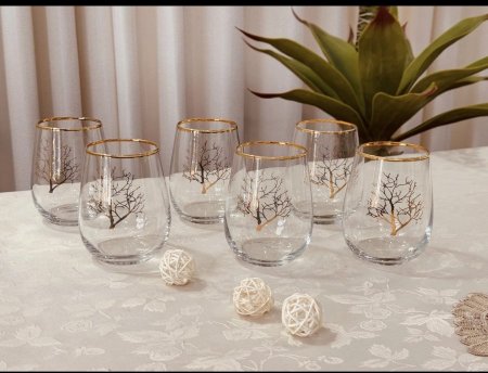 طقم 6 كاسات شراب الشجرة