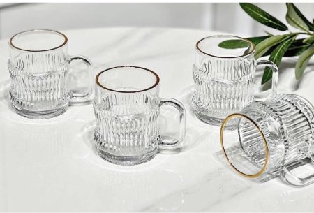 طقم 12 الكاسة شاي مذهب