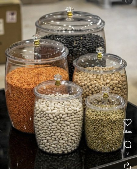 طقم 5 مرتبان أكرليك حجم كبير