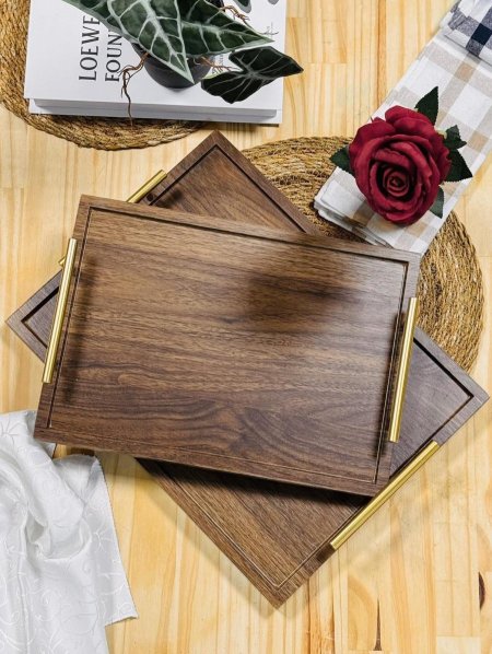 طقم 2 صنية خشب تقديم