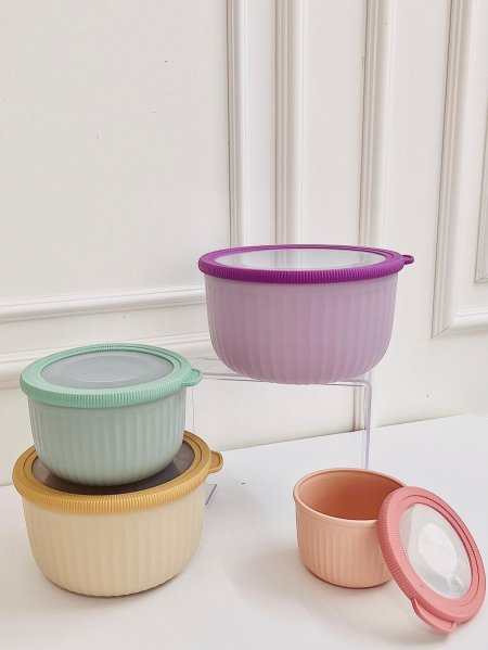 طقم علب براد 4 قطع سلكون حراري