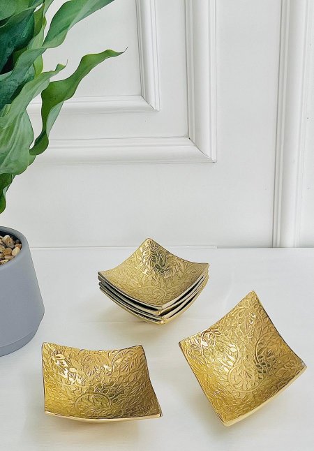 طقم 6 صحن مكسرات نحاس هندي