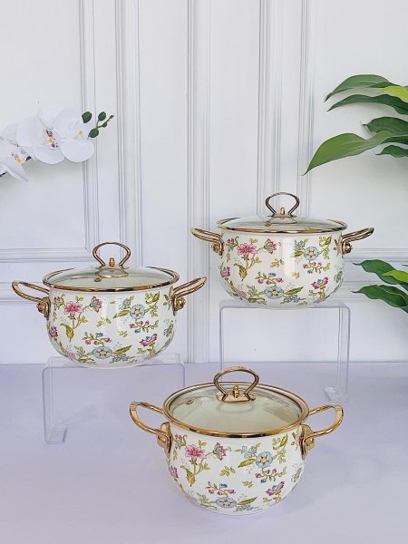 طقم 3 طناجر مورد