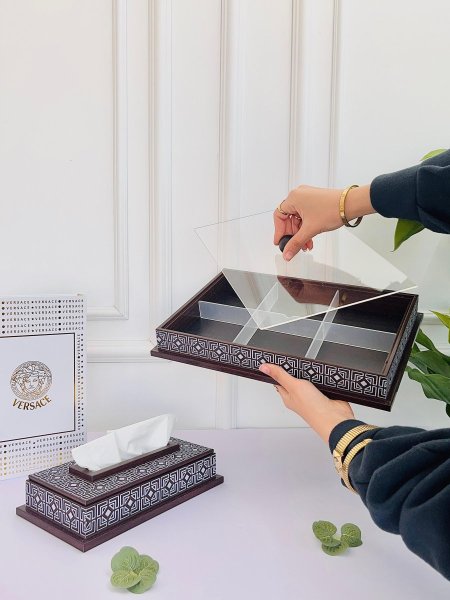 مضيفة خشب مقسم مستطيل