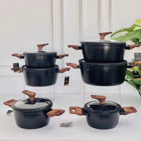 طقم 6 طناجر ADS تيفال ثقيل