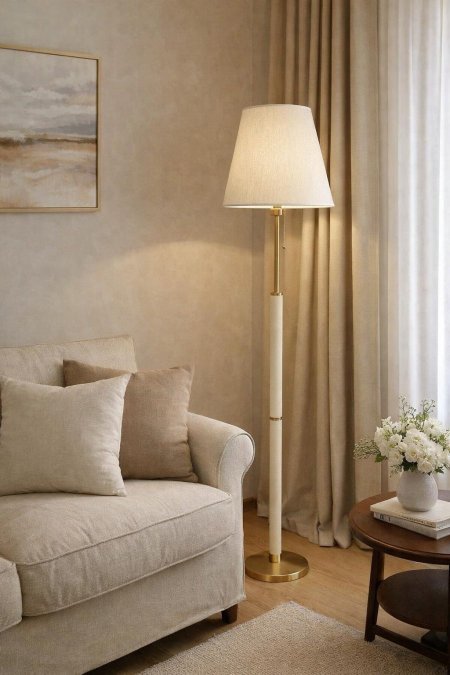 سايد لامب ارتفاع 160 سم نحاس وبورسلان