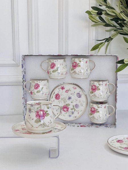 طقم 6 فنجان شاي كلاسيك مورد