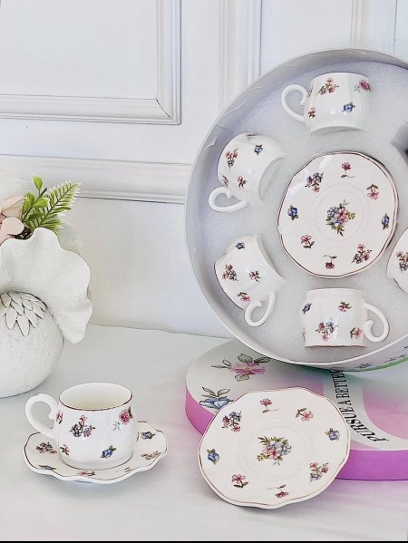 طقم 6 فنجان قهوة مورد