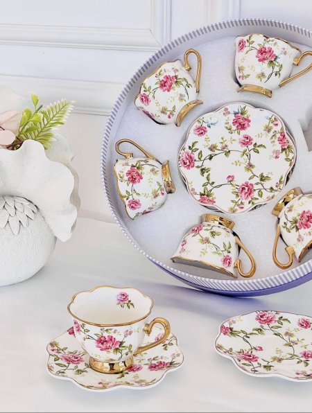 طقم 6 فنجان قهوة مورد