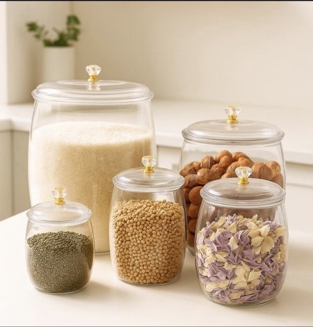 طقم 5 مرتبان اكرليك