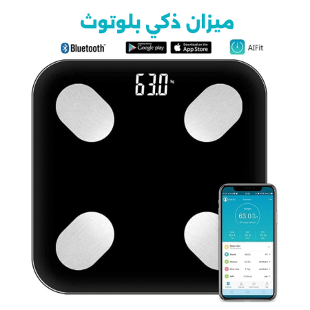 ميزان جسم بلوتوث زجاج