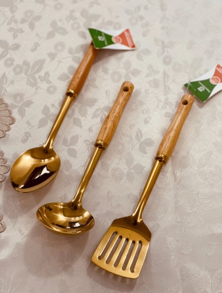 طقم 3 مغارف ذهبي