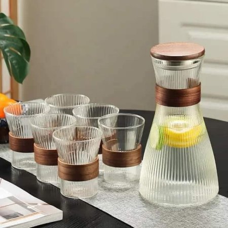 ابريق شراب + 6 كاسات