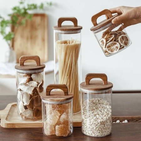 طقم 5 مرتبان زجاج 5 قطّع