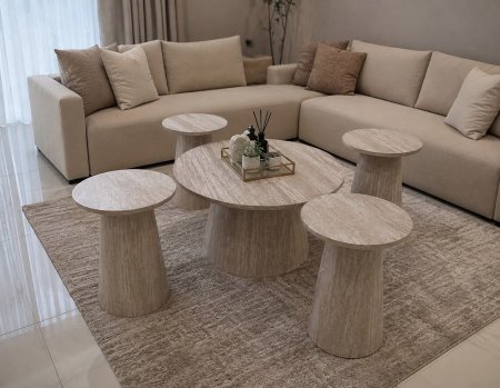 طقم طاولة خشب + 4 سكملات