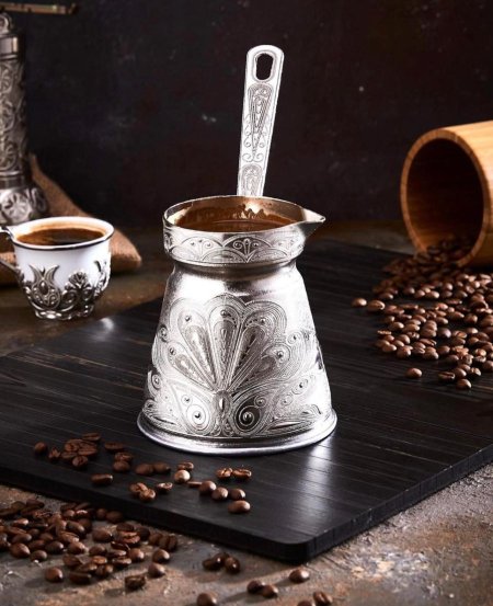 غلاية تركي فضي حجم كبير