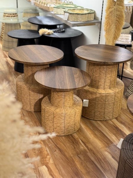 طقم 3 طاولات خشب