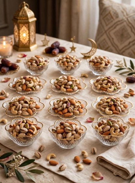 طقم 12 الصحن مكسرات اطار مذهب