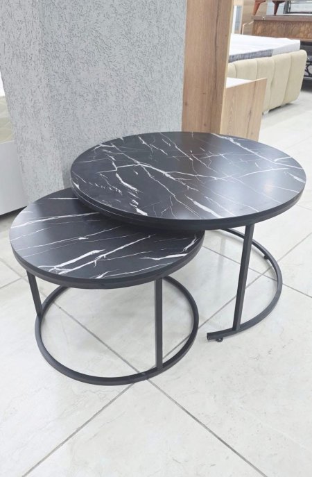 طقم 2 طاولة خشب حجم كبير اسود