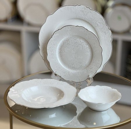 طقم صحن دانتيل 24 قطعه