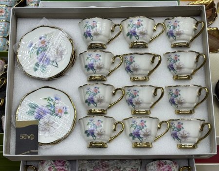 طقم 12 الفنجان قهوة مورد